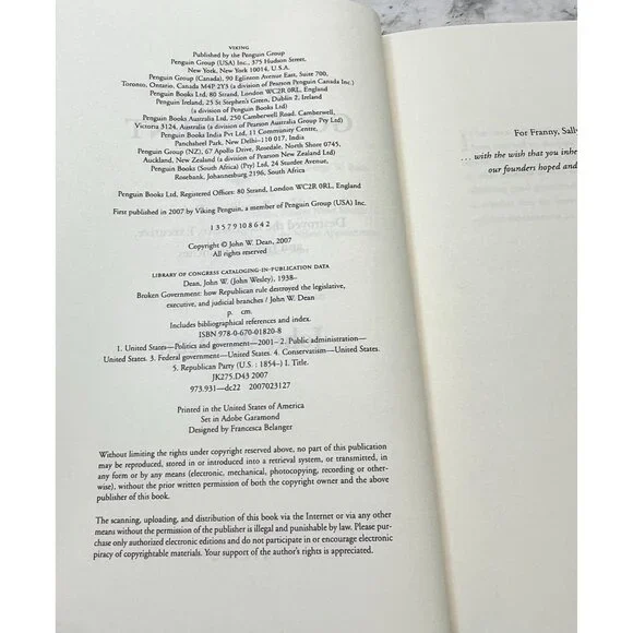 Broken Government Republican Rule John W Dean 1st Ed American Politics - Picture 6 of 13